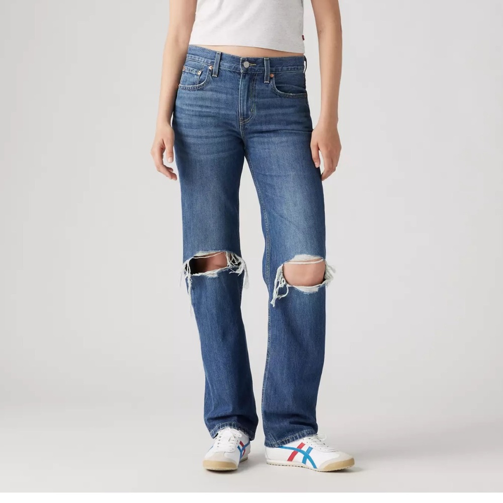 Classic Blue Distressed Women's Jeans